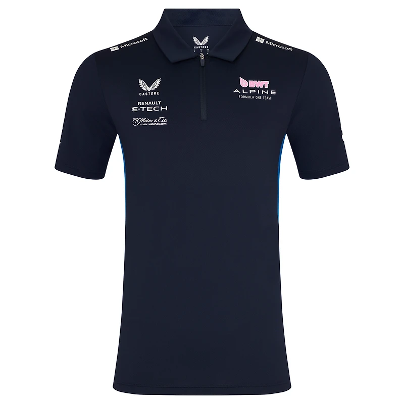 Polo bleu marine Alpine Team Wear 2025 pour homme de Castore