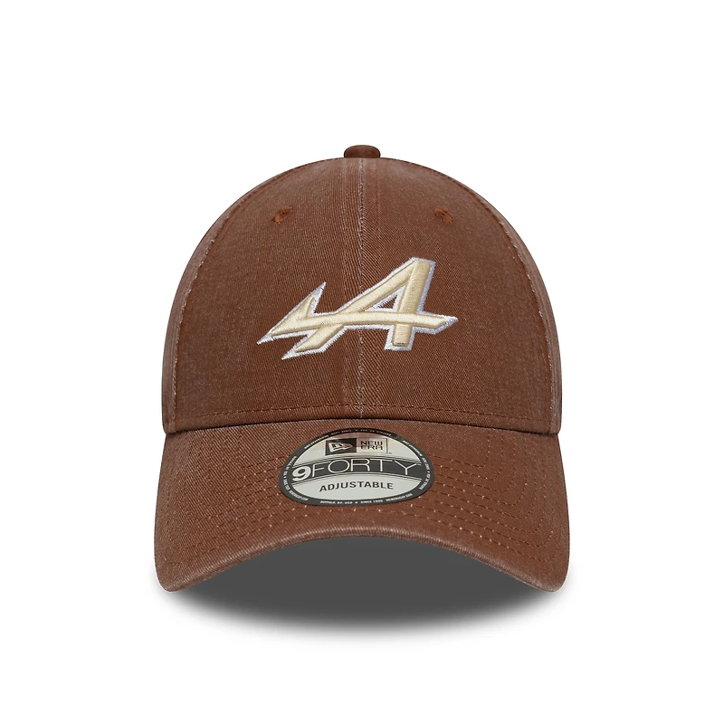 Casquette ajustable 9FORTY délavée Alpine marron New Era pour homme