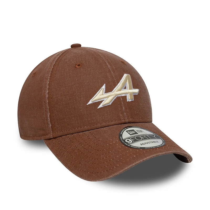 Casquette ajustable 9FORTY délavée Alpine marron New Era pour homme
