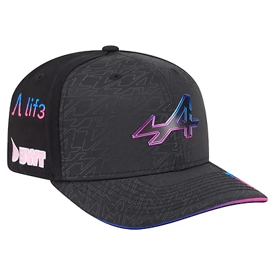 Casquette ajustable Pierre Gasly noire Alpine 2025 Las Vegas Grand Prix Special 9SEVENTY pour homme de New Era