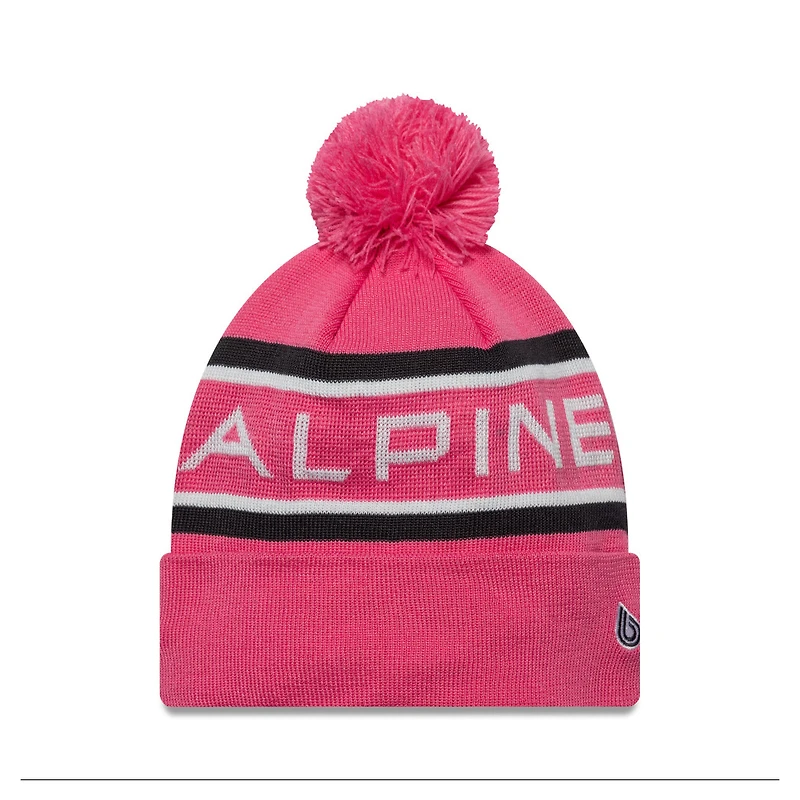 Bonnet à revers et pompon rose Alpine Team New Era pour homme