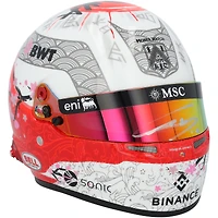 Mini casque rouge F1 de Pierre Gasly BWT Alpine, saison Suzuka 2025, autographié