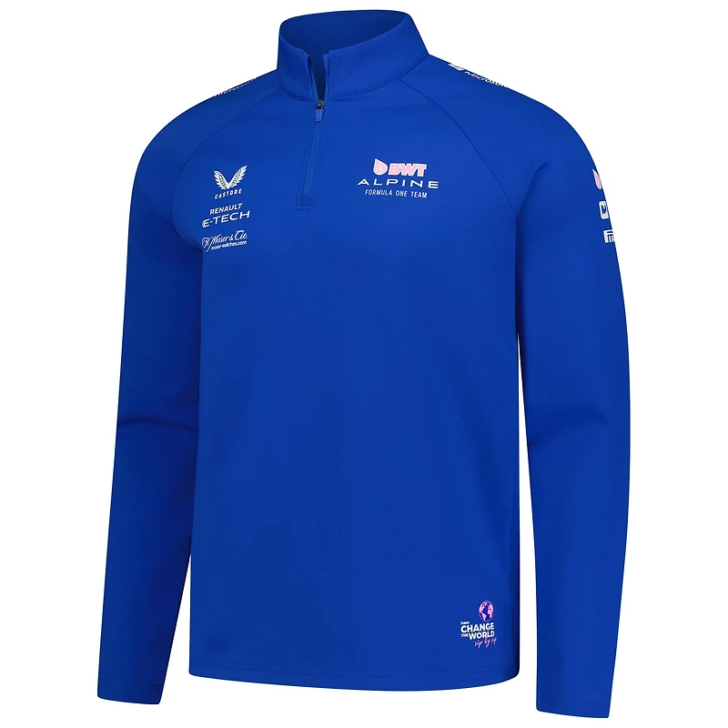 Sweat-shirt unisexe à fermeture éclair quart de tour Castore Blue Alpine 2025 Team Wear