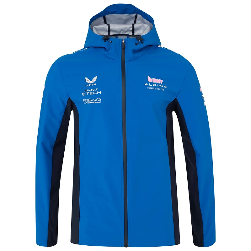 Veste unisexe Castore Blue Alpine 2025 Team Wear entièrement zippée et résistante à l'eau