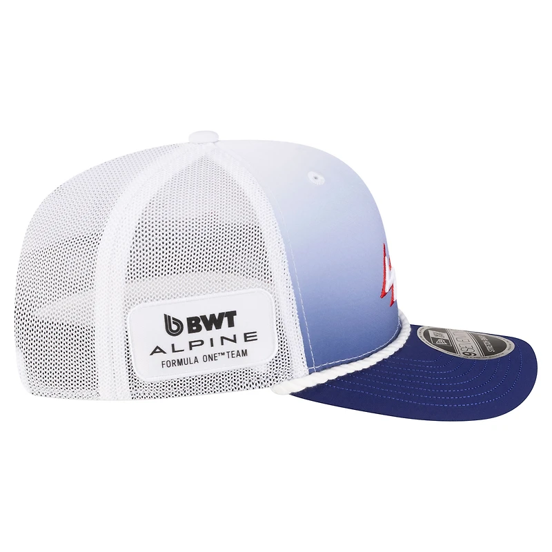 Unisex New Era Pierre Gasly White/Blue Alpine Silverstone 9SEVENTY Trucker Adjustable Hat