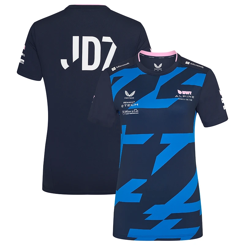 T-shirt pilote Castore Jack Doohan Navy Alpine 2025 pour femmes