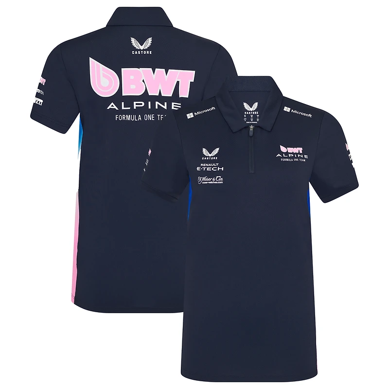 Polo bleu marine Alpine Team Wear 2025 pour femme de Castore