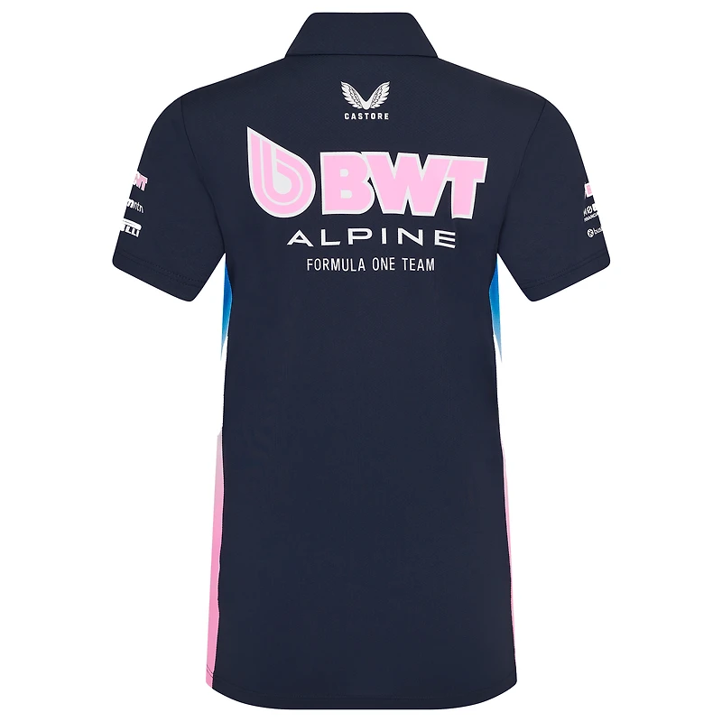 Polo bleu marine Alpine Team Wear 2025 pour femme de Castore