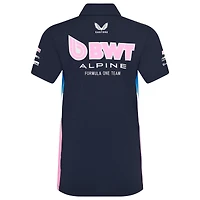 Polo bleu marine Alpine Team Wear 2025 pour femme de Castore