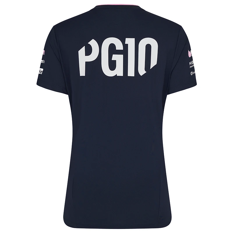T-shirt pilote bleu marine Castore Pierre Gasly Alpine 2025 Team Wear pour femme