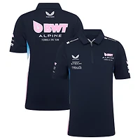 Polo bleu marine Alpine 2025 pour jeunes de l'équipe Castore
