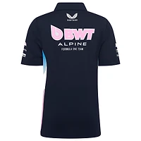 Polo bleu marine Alpine 2025 pour jeunes de l'équipe Castore