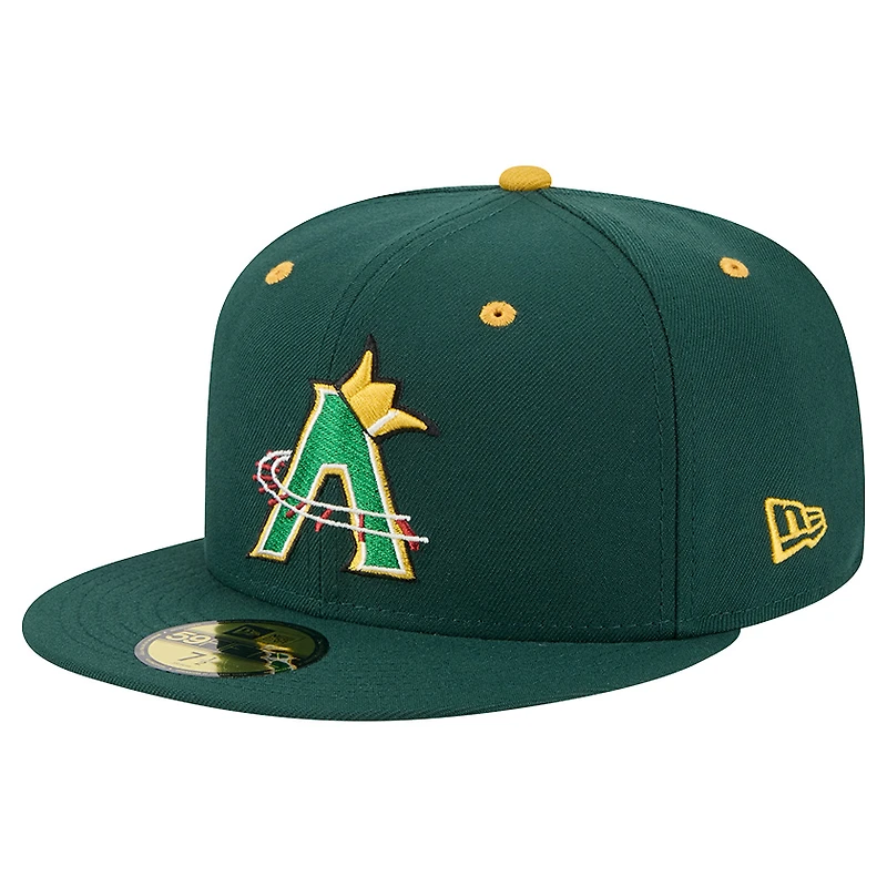 Men's New Era Dark Green Altoona Curve Theme Nights 59FIFTY Fitted Hat