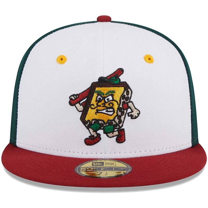 Men's New Era White Altoona Curve Theme Nights Pizzas  59FIFTY Fitted Hat