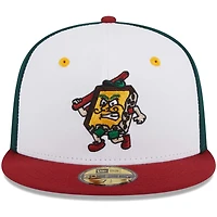 Men's New Era White Altoona Curve Theme Nights Pizzas  59FIFTY Fitted Hat