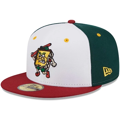Men's New Era White Altoona Curve Theme Nights Pizzas  59FIFTY Fitted Hat