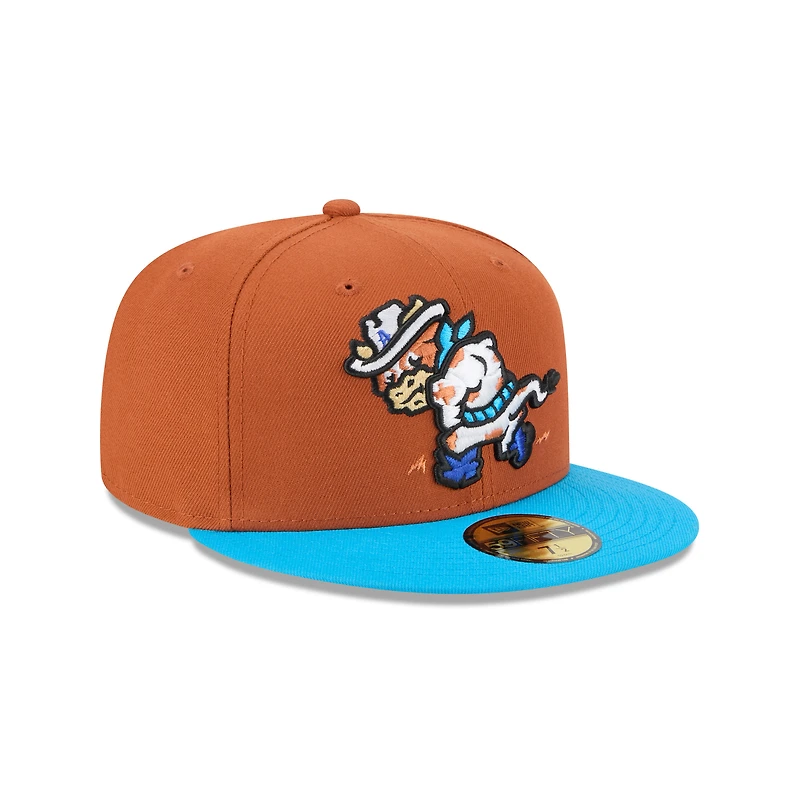 Casquette ajustée 59FIFTY bleu clair New Era pour homme, thème Amarillo Sod Poodles, soirées à