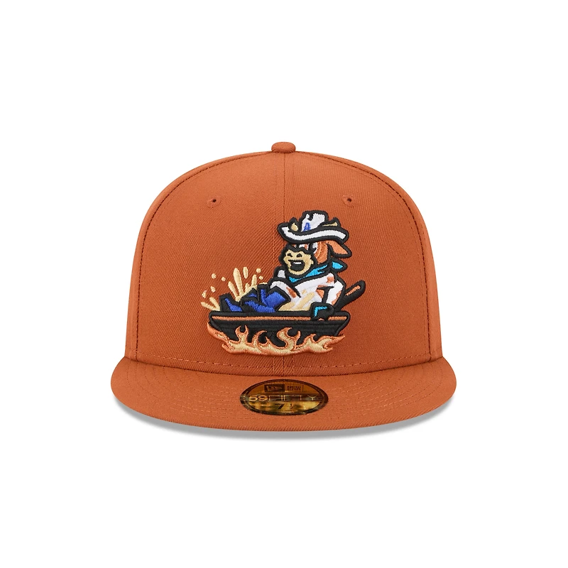 Men's New Era Brown Amarillo Sod Poodles Theme Nights 59FIFTY Fitted Hat