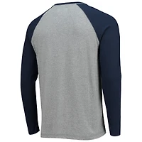 T-shirt de baseball à manches longues Amarillo Sod Poodles bleu marine/gris chiné pour homme