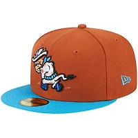 Men's New Era Brown Amarillo Sod Poodles Theme Nights Calf Fries Alternate 1 59FIFTY Fitted Hat