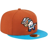 New Era Brown Amarillo Sod Poodles Theme Nights Calf Fries Alternate 1 59FIFTY Fitted Hat