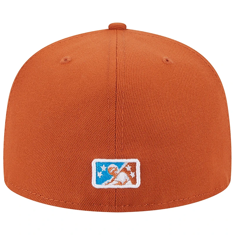 Men's New Era Brown Amarillo Sod Poodles Theme Nights Calf Fries Alternate 1 59FIFTY Fitted Hat