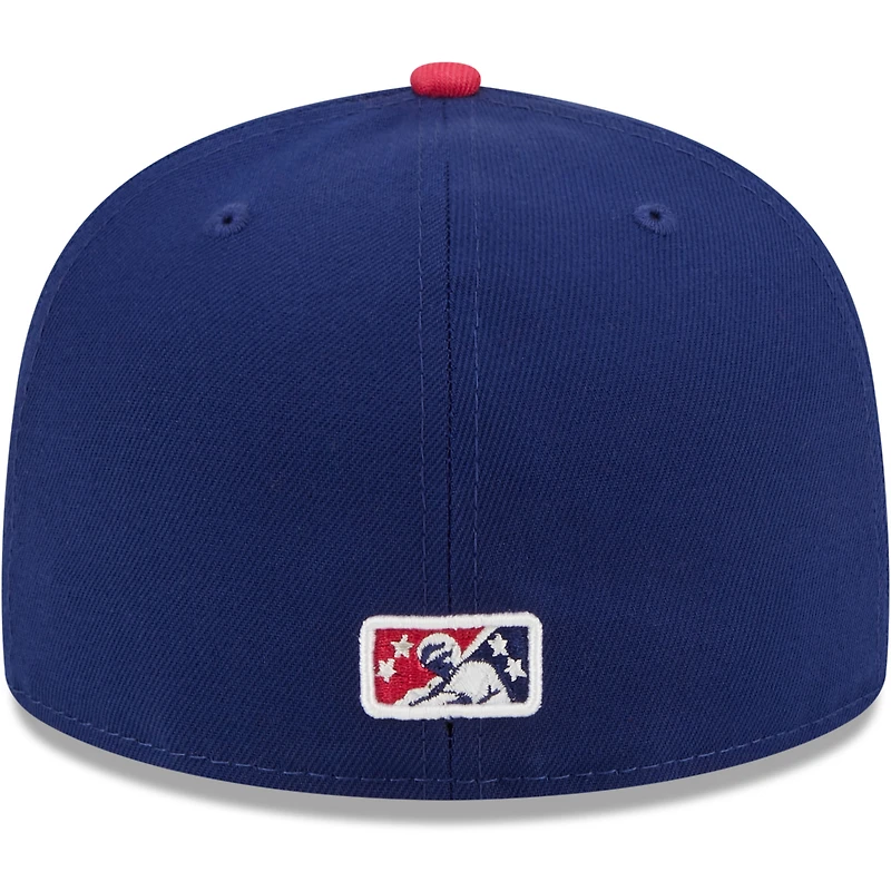 Men's New Era Navy/Coral Pointy Boots De Amarillo Copa La Diversion 59FIFTY Fitted Hat