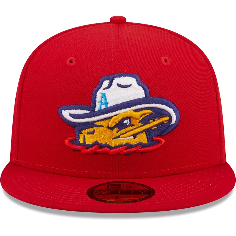 Men's New Era Red Amarillo Sod Poodles Authentic Collection 59FIFTY Fitted Hat