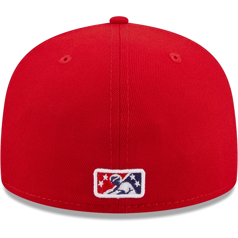 Casquette ajustée New Era 59FIFTY pour homme, rouge Amarillo Sod Poodles, collection Authentic