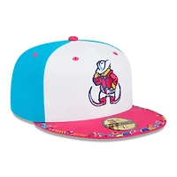 Casquette ajustée New Era 59FIFTY pour homme, blanche et rose Amarillo Sod Poodles 2026 Copa De La Diversion