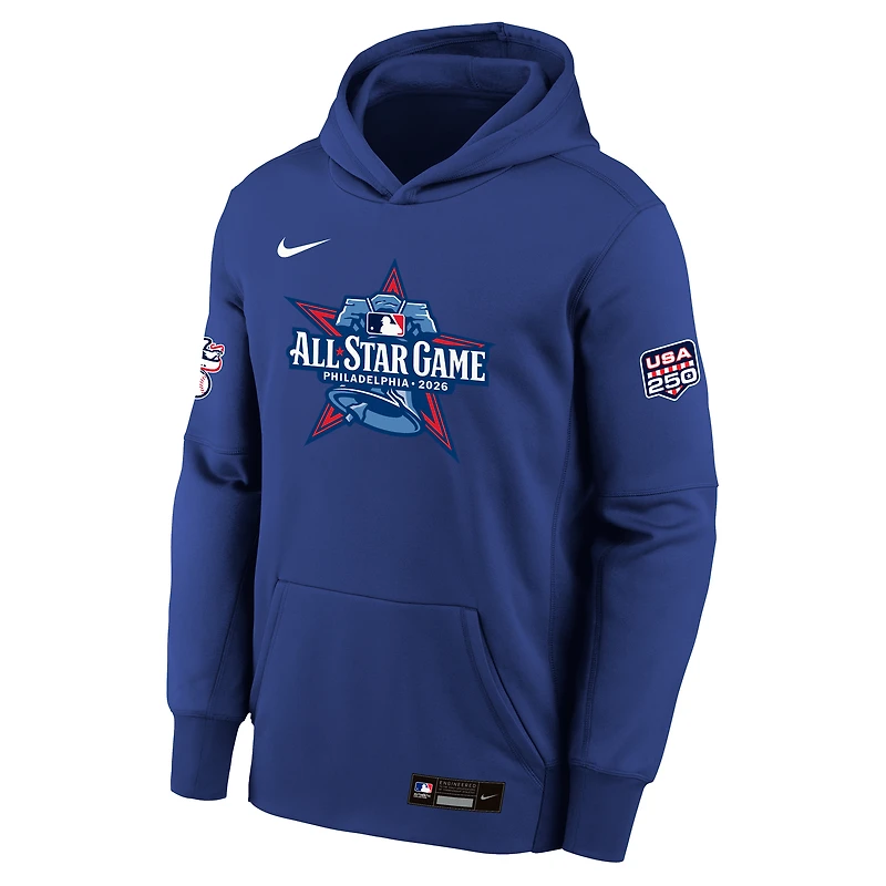 Sweat à capuche Therma-FIT Nike Rush bleu pour enfant, édition spéciale Ligue américaine 2026 du match des étoiles de la MLB