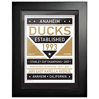 Canards d'Anaheim - Oeuvre encadrée bicolore 12'' x 16''