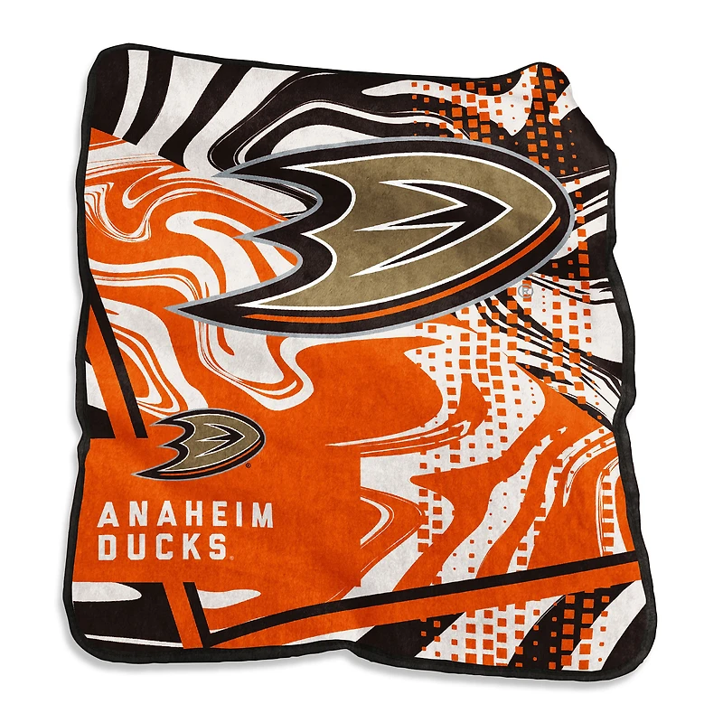 Anaheim Ducks Couverture tourbillonnante Raschel 127 x 152,4 cm