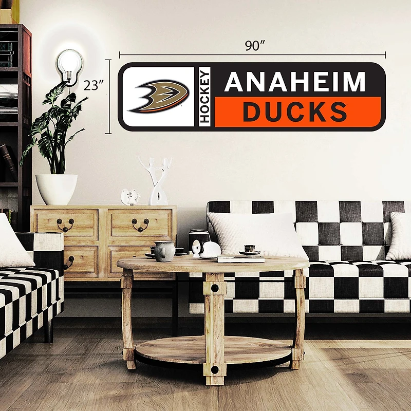Canards d'Anaheim - 90'' x 23'' Sticker mural repositionnable avec logo d'équipe