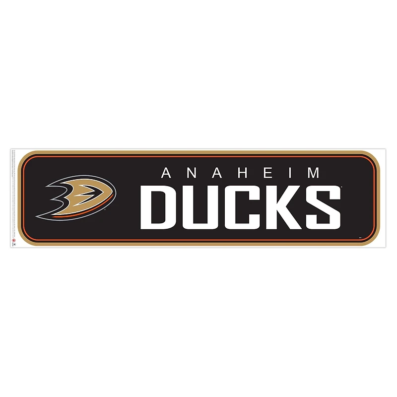 Canards d'Anaheim - Décalcomanie murale longue conception repositionnable de l'équipe 90'' x 23''