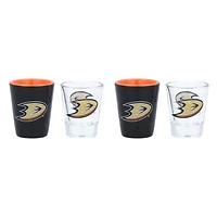 Ensemble de quatre verres à shot des Ducks d'Anaheim