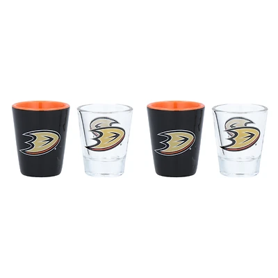 Ensemble de quatre verres à shot des Ducks d'Anaheim