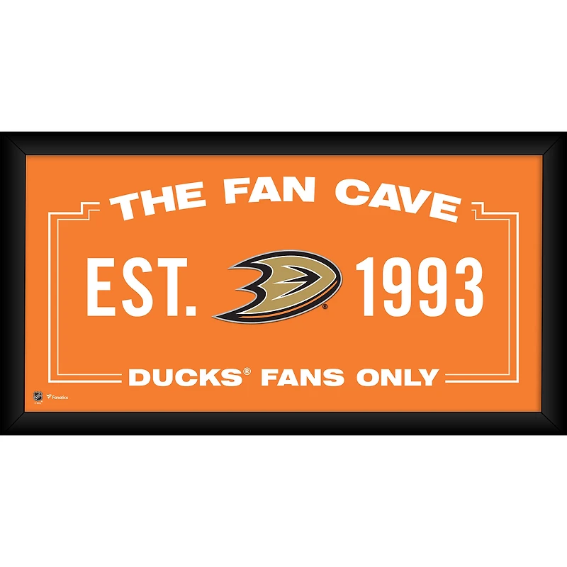 Anaheim Ducks Encadré 10" x 20" Fan Cave Collage