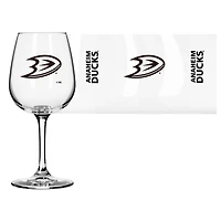 Verre à vin à pied avec logo des Ducks d'Anaheim, 12 oz