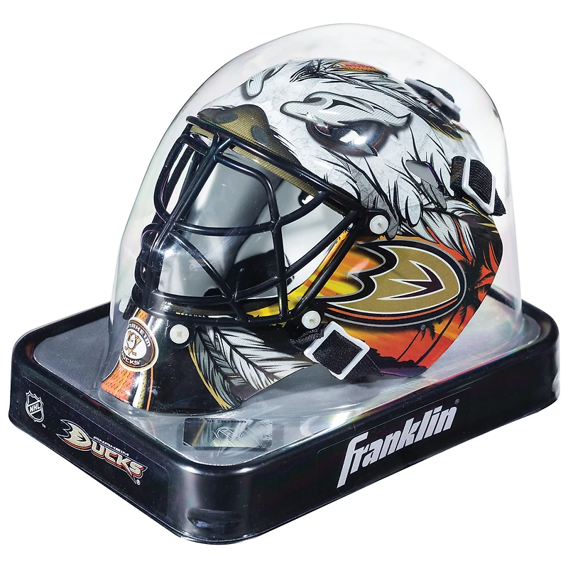 Masque de gardien de but miniature réplique Franklin Sports non signé des Ducks d'Anaheim