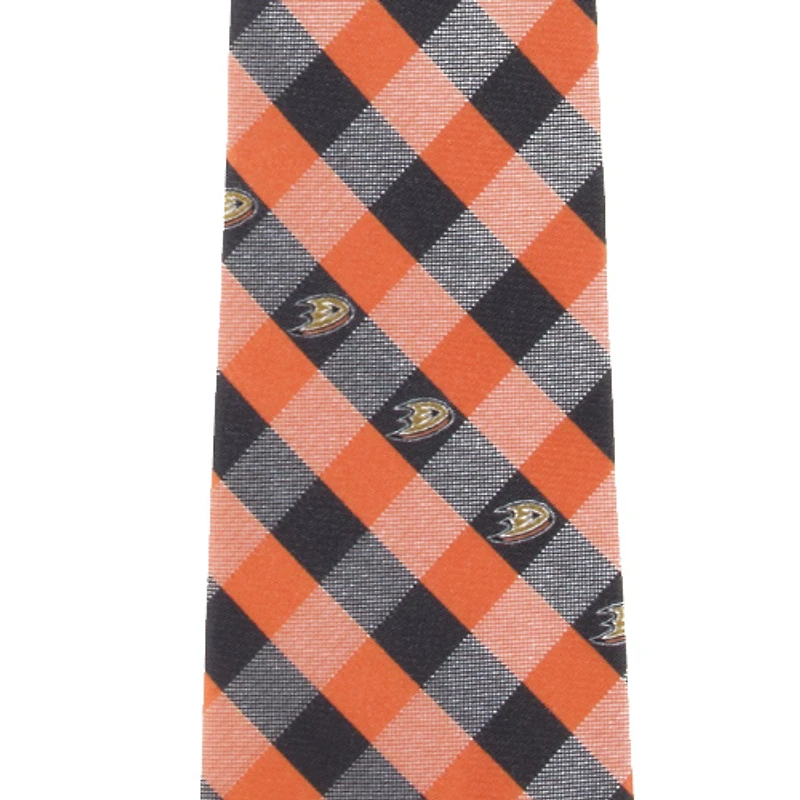 Cravate à carreaux tissée en polyester Anaheim Ducks