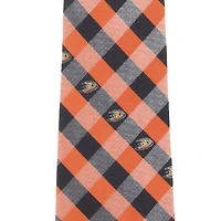 Cravate à carreaux tissée en polyester Anaheim Ducks