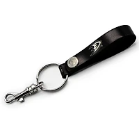 Black Anaheim Ducks Personalized Leather Loop Keychain