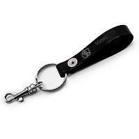 Black Anaheim Ducks Personalized Leather Loop Keychain