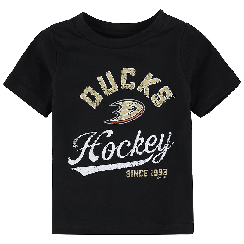 T-shirt noir pour bébé, les Ducks d'Anaheim prennent devants