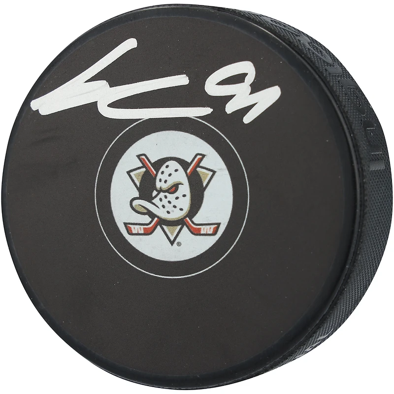 Leo Carlsson Anaheim Ducks Autographed Hockey Puck 