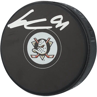 Leo Carlsson Anaheim Ducks Autographed Hockey Puck 