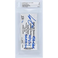 Billet de début de match de la LNH autographié par Leo Carlsson des Ducks d'Anaheim avec plusieurs inscriptions - Authentifié par BAS - Édition limitée à 23 exemplaires