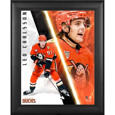 Collage Radiance encadré 13" x 16" de Leo Carlsson, Anaheim Ducks