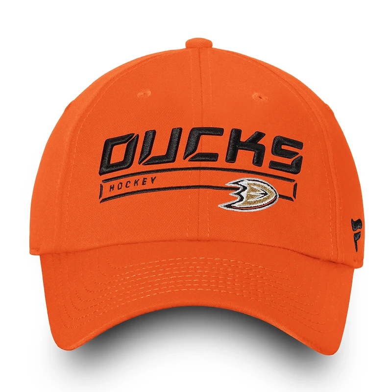 Men's Fanatics  Orange Anaheim Ducks Authentic Pro Rinkside Fundamental Adjustable Hat